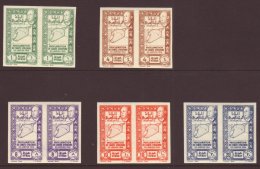 1943 Proclamation Of Unity Set, Variety "imperf", Maury 283/7, In Superb Horizontal Pairs. (10 Stamps) For More... - Syrie