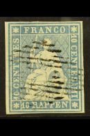 1854 10rp Blue (Munich Printing), Mi 14 Ia, Zum 23Aa, Very Fine Used With 4 Clear Margins For More Images, Please... - Sonstige & Ohne Zuordnung