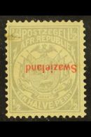 1892 ½d Grey Overprint INVERTED, SG 10a, Mint With A Small Tear At Upper Left, With PFSA 1997 Photo... - Swasiland (...-1967)