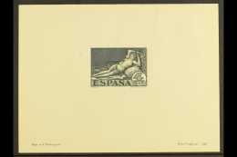 GOYA - HELIO VAUGIRARD PROOF 1948 Helio-Vaugirard Sample Die Proof Of The 1930 4p Grey-black "The Naked Maya" (SG... - Autres & Non Classés