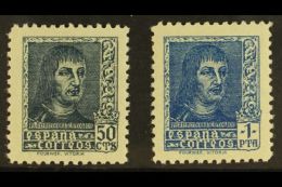 1938 50c Grey Blue And 1p Blue Ferdinand, Unissued Values Without "Correo Aereo" Overprint, Edi NE 58/9, Very Fine... - Sonstige & Ohne Zuordnung