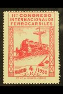 1930 4p Carmine, Railway Congress, SG 545, Very Fine Mint. For More Images, Please Visit... - Andere & Zonder Classificatie