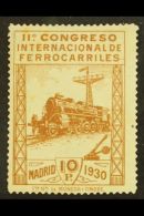 1930 10p Brown Railway Congress, SG 546, Fine Mint But With Light Tone Spot On Face. Scarce Stamp. For More... - Other & Unclassified