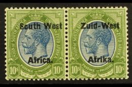 1923 Setting II, 10s Blue & Olive-green, SG 14, Very Fine Mint, Horizontal Pair. For More Images, Please Visit... - Zuidwest-Afrika (1923-1990)