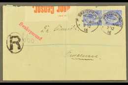 1916 CENSOR COVER (2 Dec) Registered Cover To Omaruru Bearing 2½d Union Stamps Vertical Pair Tied By Two... - Zuidwest-Afrika (1923-1990)