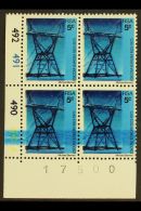 RSA VARIETY 1973 5c ESCOM (pylon) In Control Block Of 4 With LARGE, BLUE INK SMUDGE Across Lower Two Stamps, SG... - Non Classés