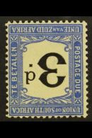 POSTAGE DUES 1914-22 3d Black & Bright Blue, WATERMARK INVERTED, SG D4w, Never Hinged Mint. For More Images,... - Ohne Zuordnung