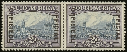 OFFICIAL 1935-39  2d Blue And Violet, (SUID-AFRIKA Hyphenated, Overprint Reading Downwards), SG O23, Horiz Pair... - Unclassified