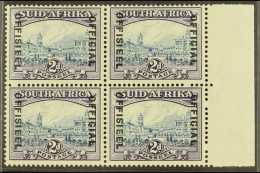 OFFICIAL 1939 2d Blue And Violet (20mm Between Lines Of Overprint), SG O23, Right Marginal BLOCK OF FOUR Very Fine... - Non Classificati