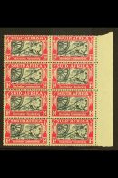 1938 1d Voortrekker Commemoration, Block Of 8 With THREE BOLTS IN WHEEL RIM Variety, SG 80a, Never Hinged Mint.... - Unclassified