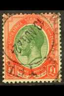 1913 £1green And Red, Geo V, SG 17, Fine Used, Centerd To Top. For More Images, Please Visit... - Ohne Zuordnung