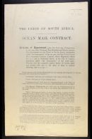 1912 (Sept 6th) OCEAN MAIL CONTRACT Between The Union - Castle Mail Steamship Company Ltd & The Union Of South... - Zonder Classificatie