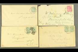 NATAL 1898-1901 Group Of Four Covers, Bearing QV Stamps Cancelled At TONGAAT, HOWICK RAIL, Plus Durban And "2"... - Non Classés