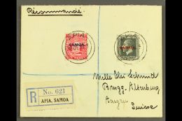 1933 6d Carmine & 1½d Slate, SG 119, 135, 7½d Franking On Registered Cover To Switzerland, Tied... - Samoa (Staat)