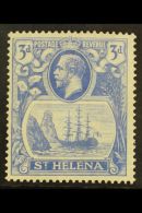 1922-37 3d Bright Blue "Cleft Rock" Variety, SG 101c, Fine Mint For More Images, Please Visit... - Sainte-Hélène