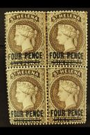 1884-94 4d Pale Brown, SG 43, Fresh Mint Block Of Four. For More Images, Please Visit... - Saint Helena Island