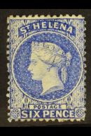 1864-80 6d Ultramarine, SG 16a, Beautiful Fresh Colour And Large Part Gum.  For More Images, Please Visit... - St. Helena