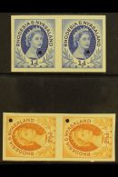 1954-6 1d & 2½d IMPERF PAIRS Ex Proof Sheets With Small Security Punch Holes, As SG 2, 3a, Never Hinged... - Rhodesië & Nyasaland (1954-1963)