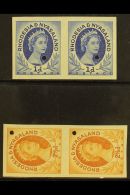 1954-6 1d & 2½d IMPERF PAIRS Ex Proof Sheets With Small Security Punch Holes, As SG 2, 3a, Never Hinged... - Rhodesien & Nyasaland (1954-1963)