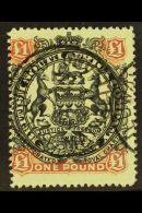 1897 £1 Black & Red-brown On Green, SG 73, Fine Cds Used, Centered To Left, Fresh, Expertized Enzo... - Autres & Non Classés