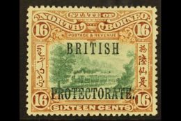 1901 16c Green And Chestnut Railway Train, Perf 14½ - 15, Ovptd British Protectorate, SG 136a, Very Fine... - North Borneo (...-1963)