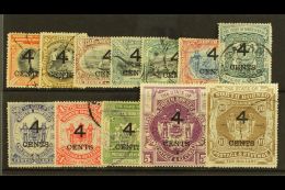 1899 "4 CENTS" Surcharges Set Complete, SG 112/22 & 125/6, Very Fine Used (12 Stamps) For More Images, Please... - Borneo Del Nord (...-1963)