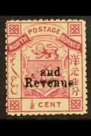 1886 ½c Magenta Ovptd "and Revenue", SG 14, Very Fine Mint Og. For More Images, Please Visit... - North Borneo (...-1963)