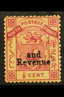 1886 "and Revenue" On ½c Magenta, SG 14, Mint With Toned Gum, Cat £250. For More Images, Please Visit... - Borneo Del Nord (...-1963)