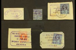 NIGER COMPANY TERRITORIES - AKASSA 1889-99 SELECTION On A Stock Card. Includes A 2½d Bearing Part 1895-99... - Sonstige & Ohne Zuordnung