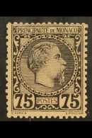 1885 75c Black On Rose Prince Charles III, Yvert 8 (SG 8), Fine Lightly Hinged Mint. For More Images, Please Visit... - Other & Unclassified