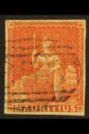 1858-62 (6d) Vermilion, Imperf, SG 28, Very Fine Used With Light & Clear "B 53" Numeral, Four Even Margins.... - Maurice (...-1967)