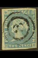 1848-59 2d Blue, Early Impression (position 8), SG 8, Very Fine Used With 4 Margins, Neat Numeral Target... - Mauricio (...-1967)