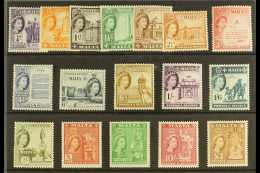 1956-58 Definitives Complete Set, SG 266/82, Never Hinged Mint. (17 Stamps) For More Images, Please Visit... - Malte (...-1964)