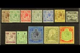 1914-21 (watermark Multiple Crown CA) Definitives Complete Set, SG 69/88, Very Fine Mint. (12 Stamps) For More... - Malte (...-1964)