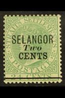 SELANGOR 1891 2c On 24c Green, SG 45, Very Fine And Fresh Mint. Scarce Stamp. For More Images, Please Visit... - Other & Unclassified