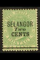 SELANGOR 1891 2c On 24c Green, SG 45, Very Fine And Fresh Mint. Scarce Stamp. For More Images, Please Visit... - Andere & Zonder Classificatie