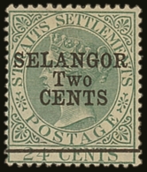 SELANGOR 1891 2c On 24c Green Surch. Type 37, SG 46, Fine Mint. For More Images, Please Visit... - Other & Unclassified