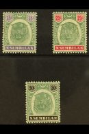 NEGRI SEMBILAN 1895 15c, 25c And 50c "Tigers", SG 11, 13, 14, Very Fine And Fresh Mint. (3 Stamps) For More... - Autres & Non Classés