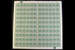 1938-51 KGVI COMPLETE SHEET OF 120 STAMPS 1d Blue Green, SG 100, Plate 3, Complete Sheet Of 120 Stamps As Two... - Leeward  Islands