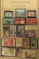 1951-74  WONDERFUL ALL DIFFERENT COLLECTION Displayed And Written Up On Homemade "Parisian" Pages, Fine Mint Or... - Laos