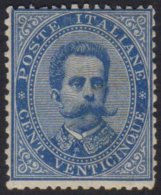 1879 25c Blue Umberto, Sassone 40, Very Fine Mint , Large Part Og, With Great Colour & Full Perfs. Cat... - Unclassified