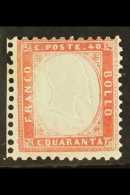 1862 40c Deep Rose Carmine, Sass 3a, Superb NHM. Signed E Diena And Sorani, Cat €560 (£475) For More... - Unclassified
