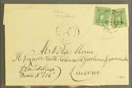 TUSCANY 1861 Cover Addressed To Count Colonel Girolom Spannocchi Franked 1860 5c Green (2) Sent From Florence To... - Non Classificati
