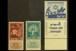 1951 Jewish National Fund Set With Tabs, Bale 52/54, Mint Never Hinged. (3) For More Images, Please Visit... - Andere & Zonder Classificatie