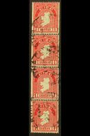 1946 COIL STAMPS 1d Carmine Perf 15 X Imperf, Watermark Upright SG 112c, Fine Cds Strip Of Four, Well Centered.... - Autres & Non Classés