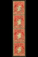 1940 COIL STAMP 1d Carmine, Perf 14 X Imperf, SG 112b, Fine Cds Used Strip Of Four. For More Images, Please Visit... - Other & Unclassified