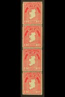 1933 COIL STAMP 1d Carmine, Perf 15 X Imperf (single Perf), Strip Of Four Fine Mint, Two Are Never Hinged, Well... - Andere & Zonder Classificatie