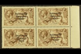 1925 2s 6d Chocolate Brown, SG 83, Marginal Block Of 4 Showing The Variety "Wide And Narrow Date" As 2 Vertical... - Sonstige & Ohne Zuordnung