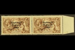 1922 2s 6d Pale Brown, 3 Line Thom Ovpt, Variety "SACRSTAT" In Marginal Pair With Normal, Hib. T59/59j, (SG 64... - Andere & Zonder Classificatie