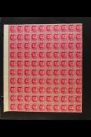 PATIALA NEVER HINGED MINT LARGE BLOCKS With 1899 3p Carmine (SG 32) Blocks Of 16, 18, 24, 50, 58 And 60; Official... - Autres & Non Classés